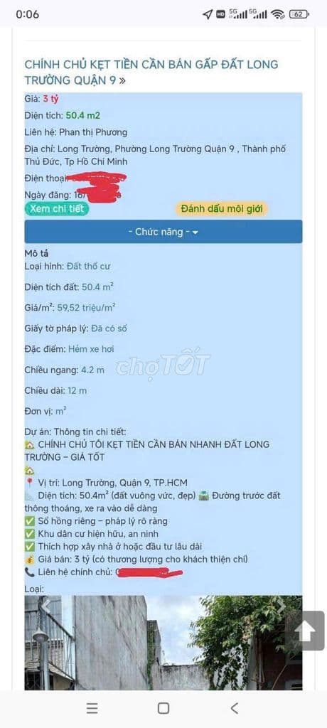 Bán gấp lô đất giá rẻ Nguyễn Duy Trinh Q9 50.4m2 giá 2.99tỷ đã có sổ - Ảnh 3