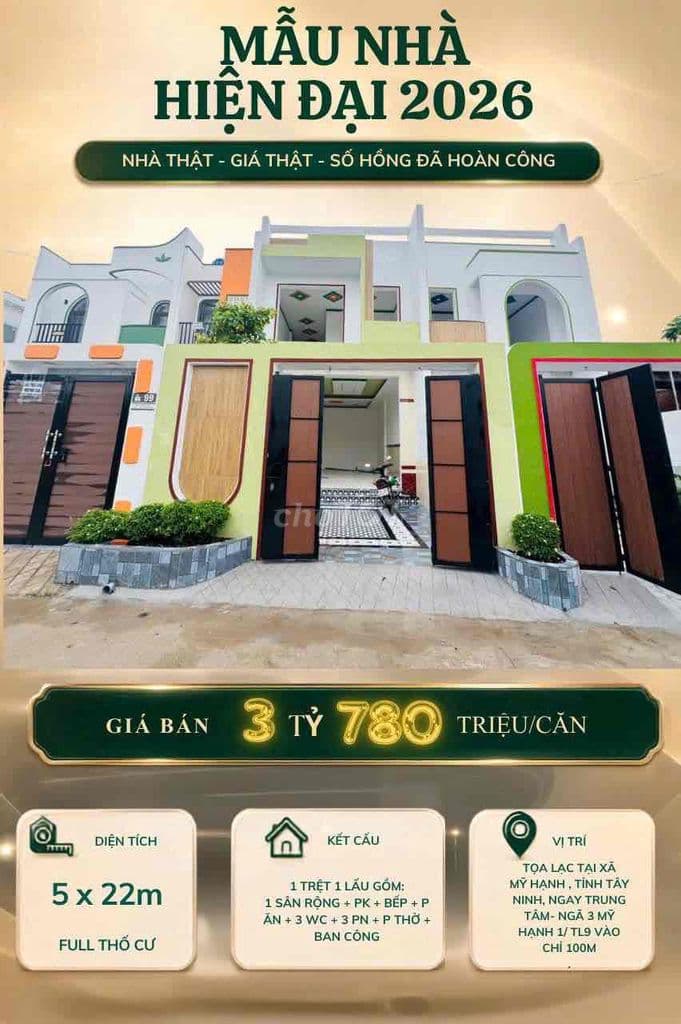 NHÀ MỚI 2 TẦNG SHR 3TỶ780 NGAY CẦU LỚN