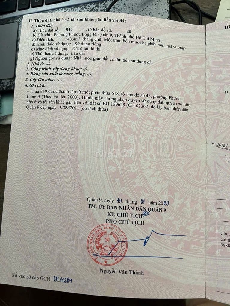 MÌNH CHÍNH CHỦ CÓ MIẾNG ĐẤT HẺM XE HƠI ĐƯỜNG 339 ĐỖ XUÂN HỢP CẦN BÁN