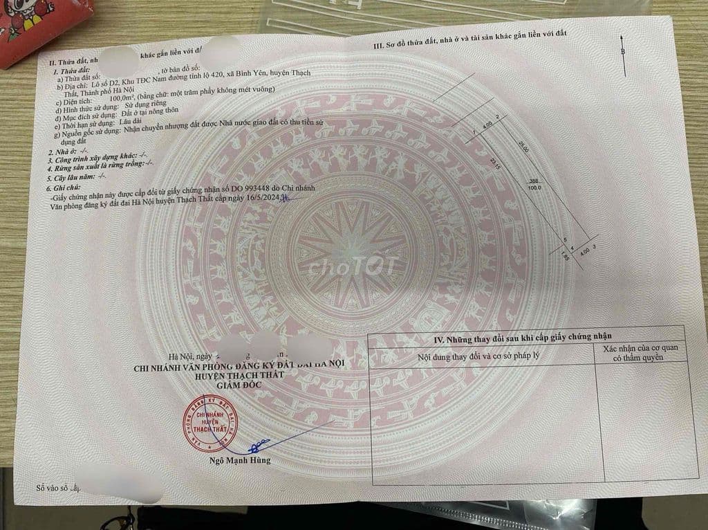 TÁI ĐỊNH CƯ BÌNH YÊN GẦN TỔ HỢP CÔNG NGHỆ CAO HOÀ LẠC VÀ ĐẠI HỌC QG