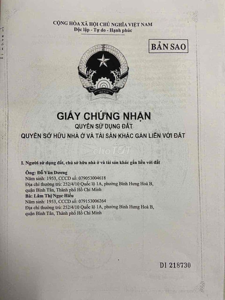 BÁN ĐẤT ĐẸP TẠI KHU VỰC BÌNH TÂN - ĐẤT ĐẸP CẦN BÁN GẤP