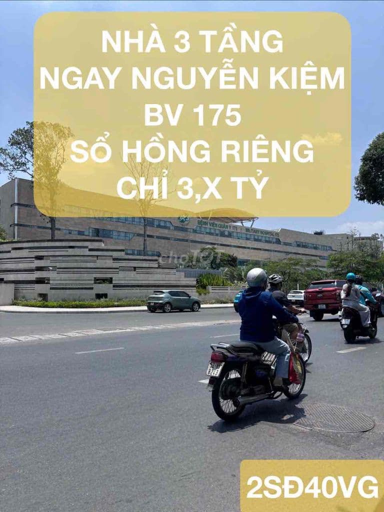 Lô góc 3 tầng ngay Nguyễn Kiệm, bệnh viện 175, giápPhú Nhuận, Tân Bình