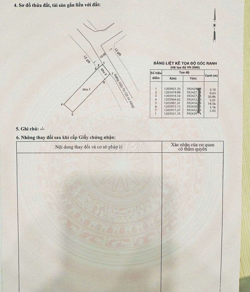Đất 5 x 23m (119m2) hẻm ôtô đường Tân Hiệp 30,gần trường Bách Nghệ