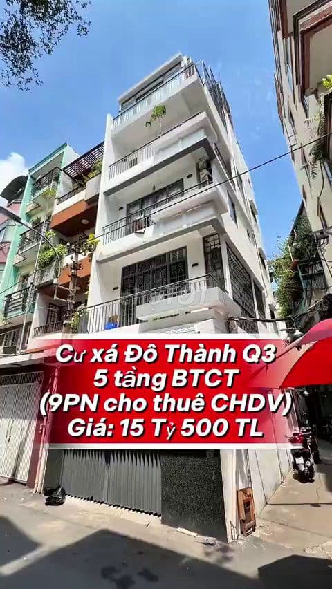 CHDV 9PN mặt tiền CX Đô Thành Q3, HĐ thuê 27tr/tháng