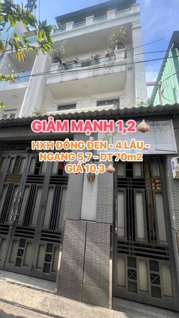GIẢM MẠNH 1,2🧄, HXH ĐỒNG ĐEN - KHU VỰC SẦM UẤT - DT GẦN 70m2 - GIÁ HƠN