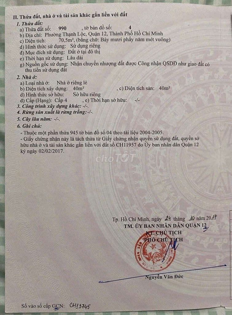 Đất thổ cư KDC HXH đường Thạnh Lộc 47 - Giá Tốt - Ảnh 2