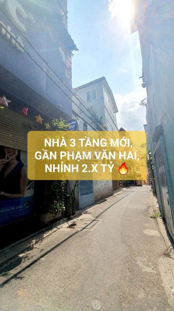 NHÀ 3 TẦNG MỚI, GẦN PHẠM VĂN HAI, NHỈNH 2.X TỶ