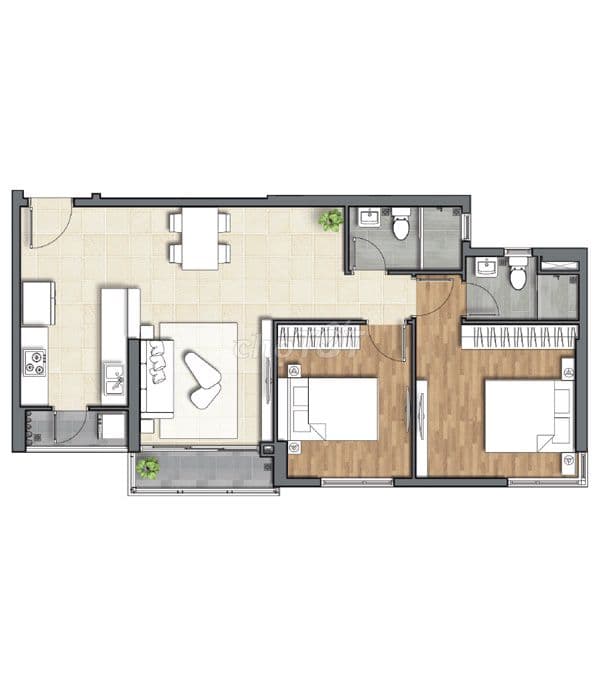 giá all-in-Sổ hồng Quận 2- Cần bán căn góc 75m Dlusso 2PN giá 6.3Ty