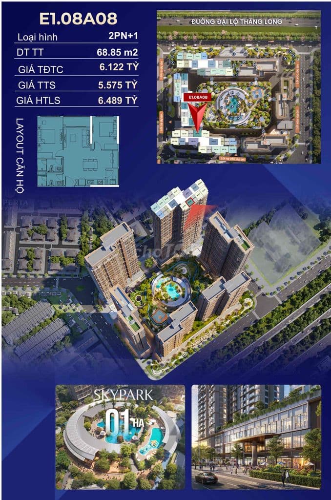 BÁN NHANH CĂN 2N IMPERIA SKYPARK VIEW NỘI KHU SIÊU ĐẸP