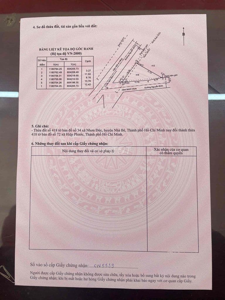 Lô góc 2 mặt tiền .Hẻm 845 và 855 Nguyễn Bình .