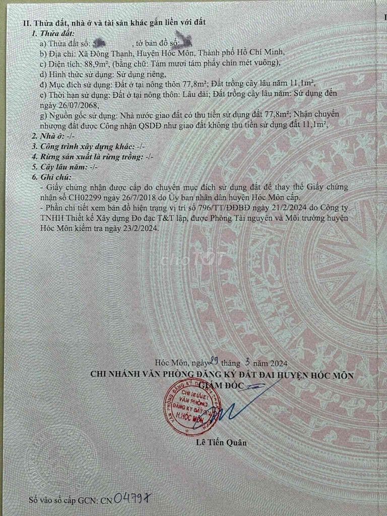 CẦN BÁN MT KINH DOANH ĐƯỜNG ĐÔNG THẠNH 3-2 - HÓC MÔN - GIÁ 2,8 TỶ BL - Ảnh 3