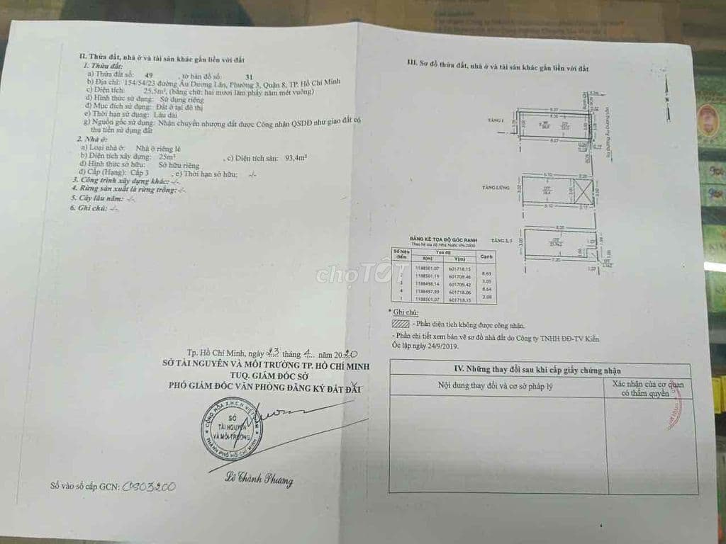 nhà bán âu dương lân 3.2mx8m trệt lững 2 lầu