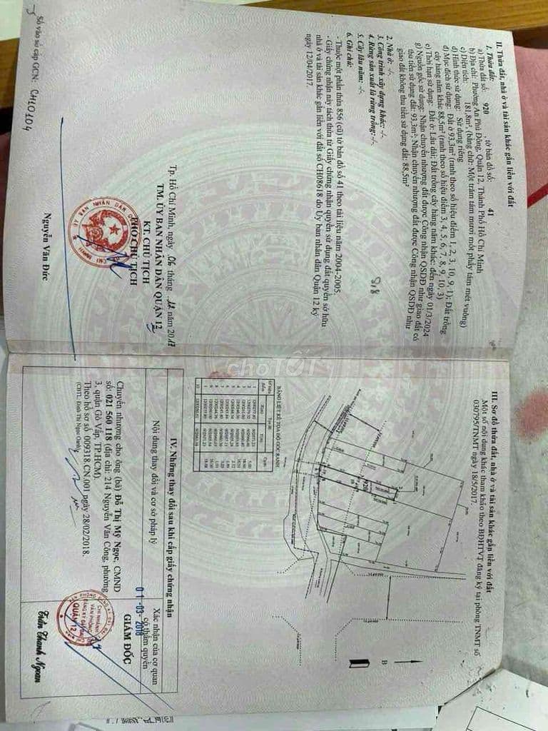 Bán đất góc 2 mặt tiền hẻm 92 vườn lài tặng nhà