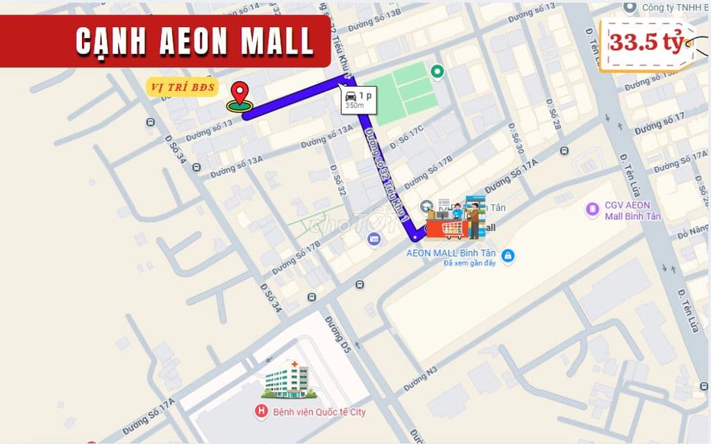 Bán nhà khu Tên Lửa, MT đường Số 13, DT 10 x 20m, 4 tấm, 33.5 tỷ