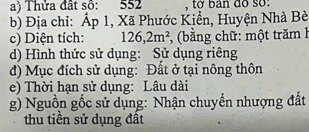 Đât nhà bè lê văn lương 126m2 hẻm xe hơi - Ảnh 2