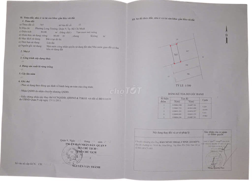 Bán đất 80m², giá 4 tỷ tại Đường Số 6, P Long Trường, TP.HCM