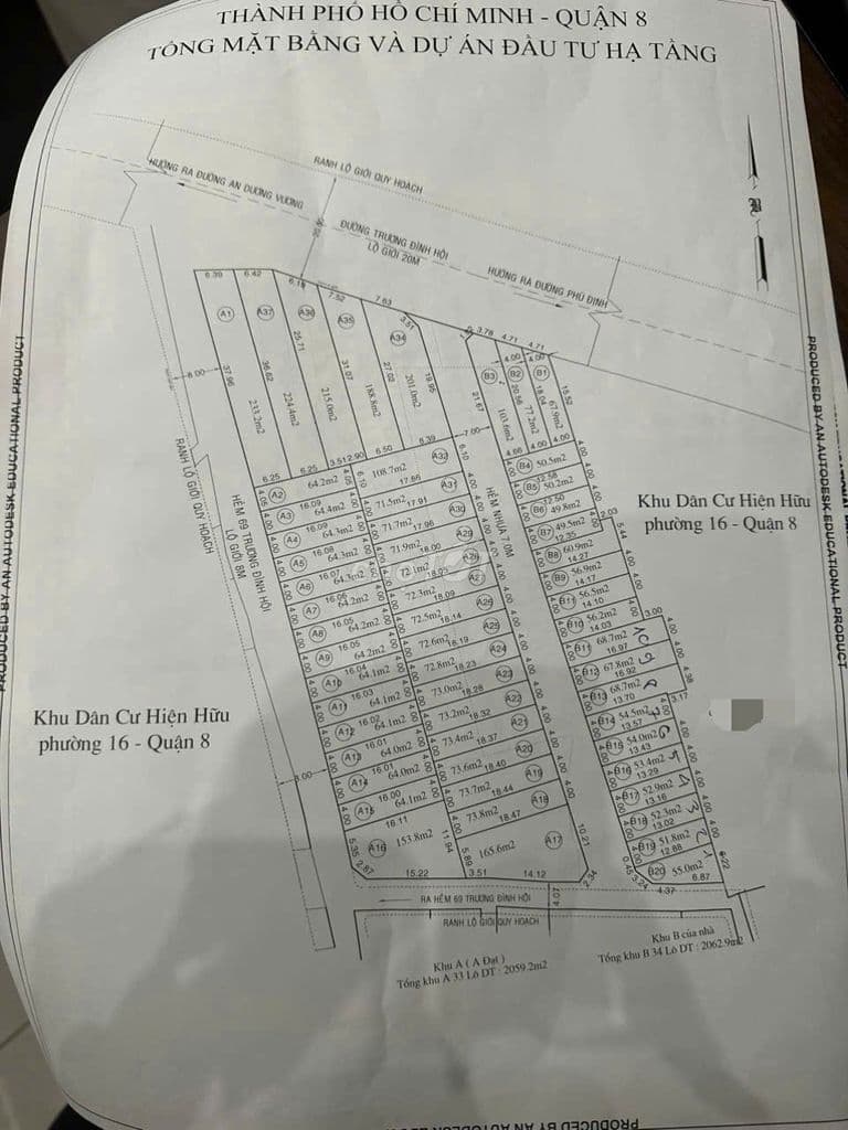 Bán 10 lô đất nền đường nhánh Trương Đình Hội, P.16, Q.8