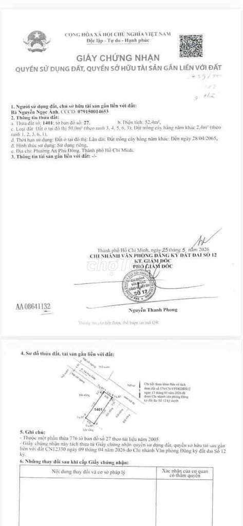 Đất hr xe hơi Thạnh Lộc 17 ngay Ngã tư Ga p An Phú Đông mới