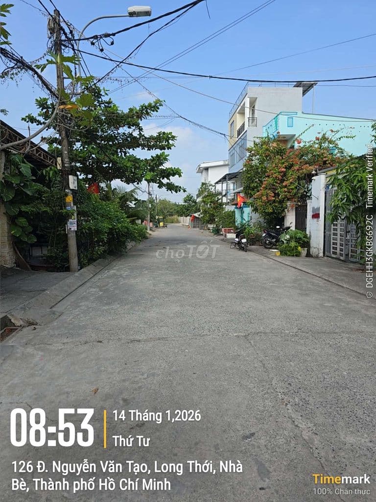 Bán Đất hẻm chính 126 Nguyễn văn tạo Xã long thới Nhà bè HCM