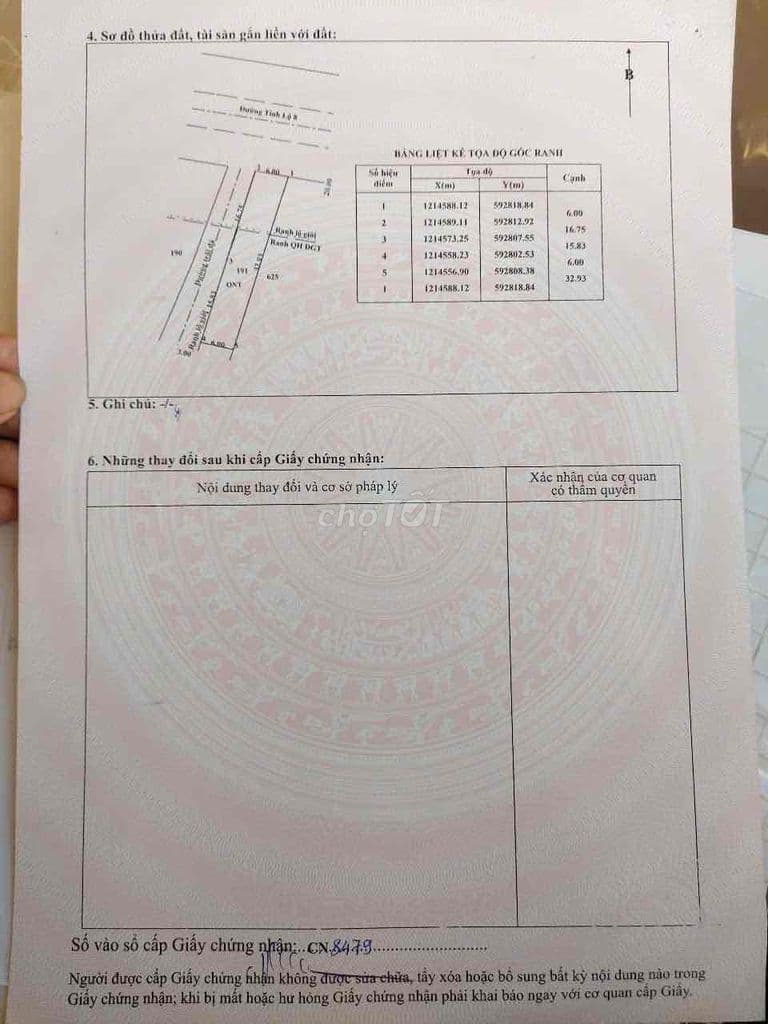 Đất MT Tỉnh Lộ 8(6x32m),full thổ,Hoà Phú,Củ Chi - Ảnh 3
