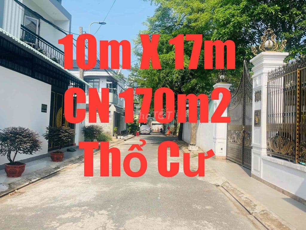 ĐẤT 10 X 17m=170m2 Thổ Cư-Cách Trần Văn Mừoi 250m-MT Nhựa 10m Thông