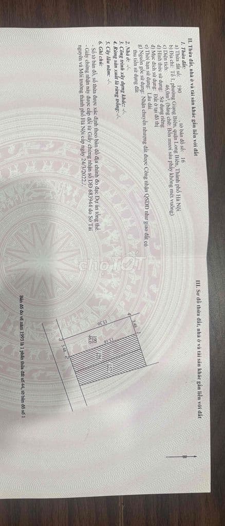 Bán đất Tình Quang – Giang Biên – Long Biên