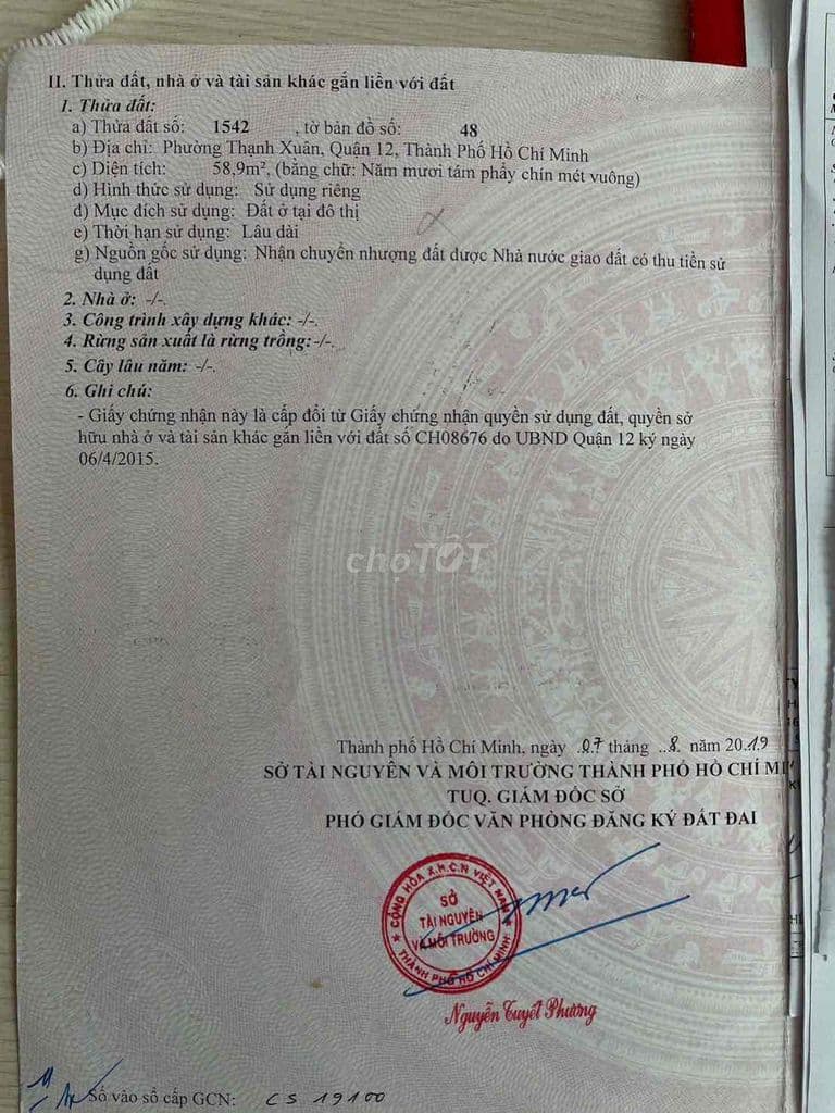 Bán Đất TX22 Q12 - 58,9m2 - Hệ Số 3.5- đường Ô Tô - Ảnh 3