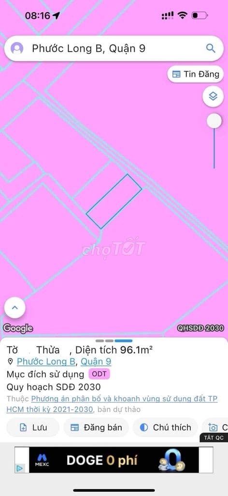 Lô đất đẹp tt Phước Long B, 96m2, ngang 6m, chỉ nhỉnh 4 tỷ