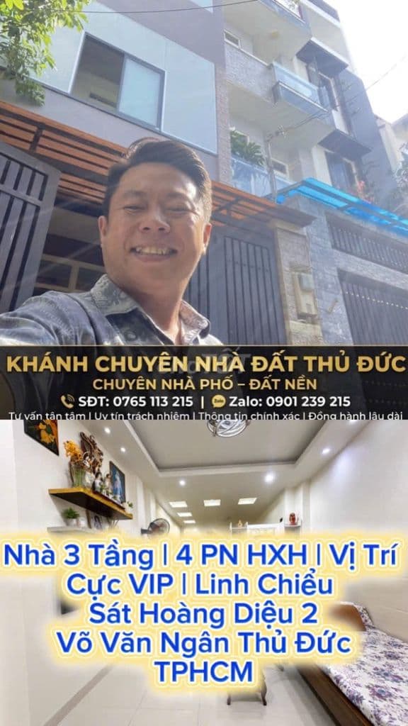 🏡 SÁT VINCOM LINH CHIỂU VÕ VĂN NGÂN THỦ ĐỨC – HXH – 3 TẦNG – 4PN