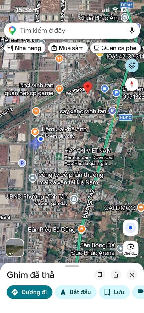 bán đất 100m2 VSIP 2 Vĩnh Tân giá 1ty7