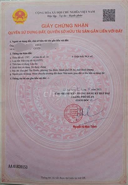 bán đất 95m2 KDC Lê Phong Tân Bình giá 3.6 tỷ