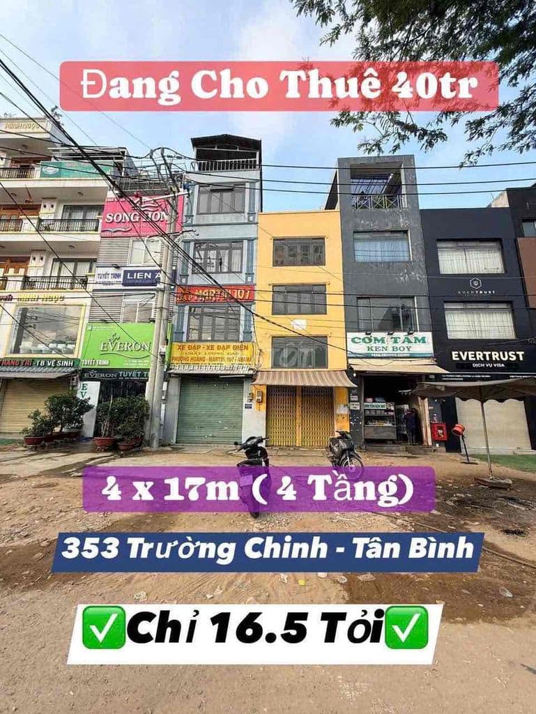 ✅MẶT TIỀN 353 TRƯỜNG CHINH ✅4x17 ✅ 3 lầu