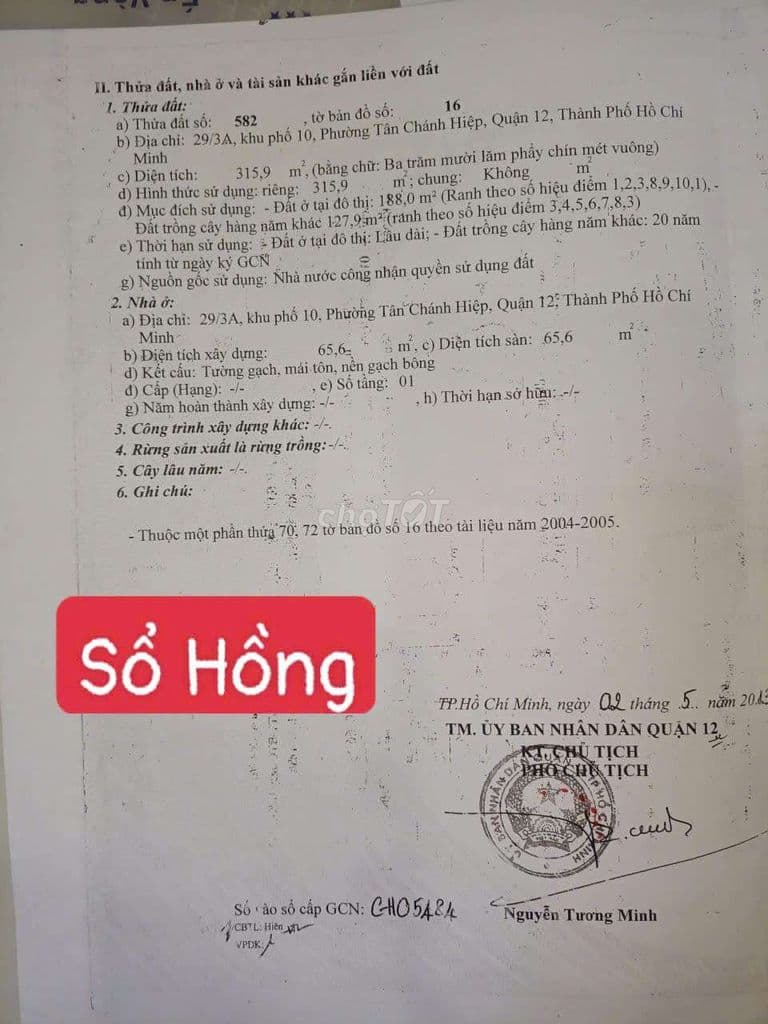 Nhà Siêu Rẻ Bv Q12. 1T1L 2PN, Đất thổ cư, chính chủ