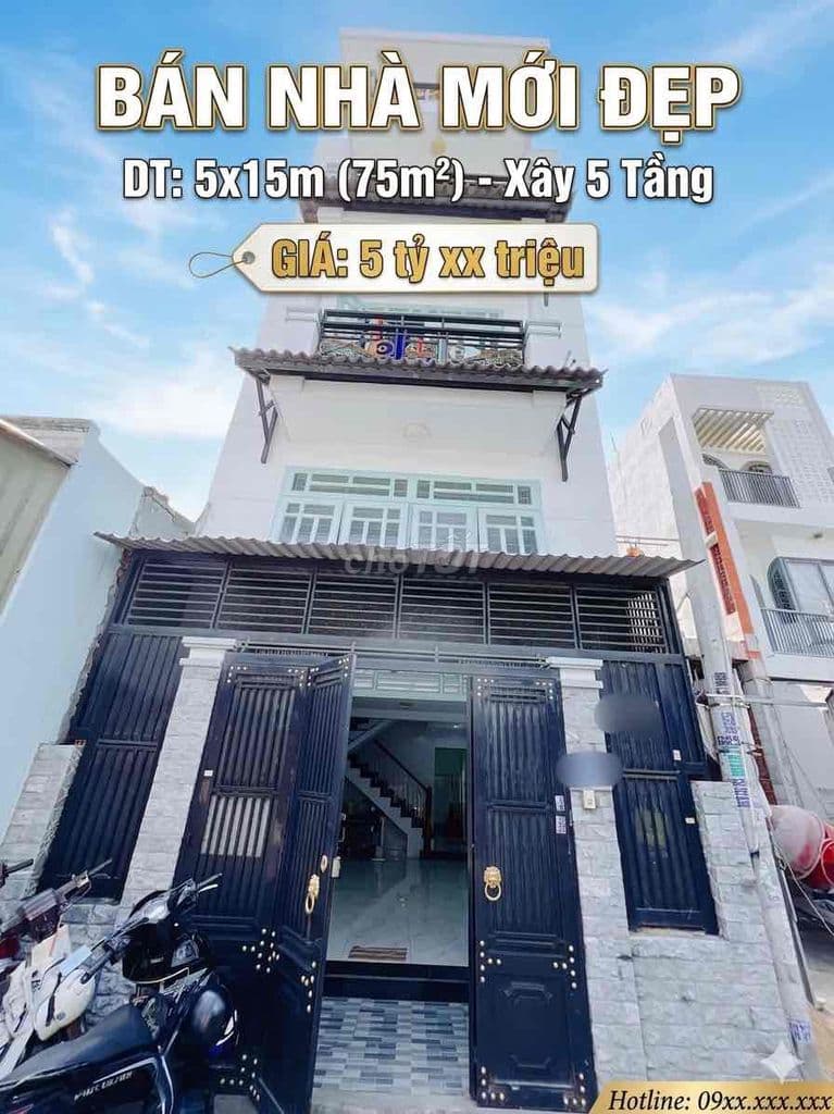 HXH Tô Ký 5 tầng ngang 5m chỉ hơn 5 tỷ 9 phòng ngủ kinh doanh tốt