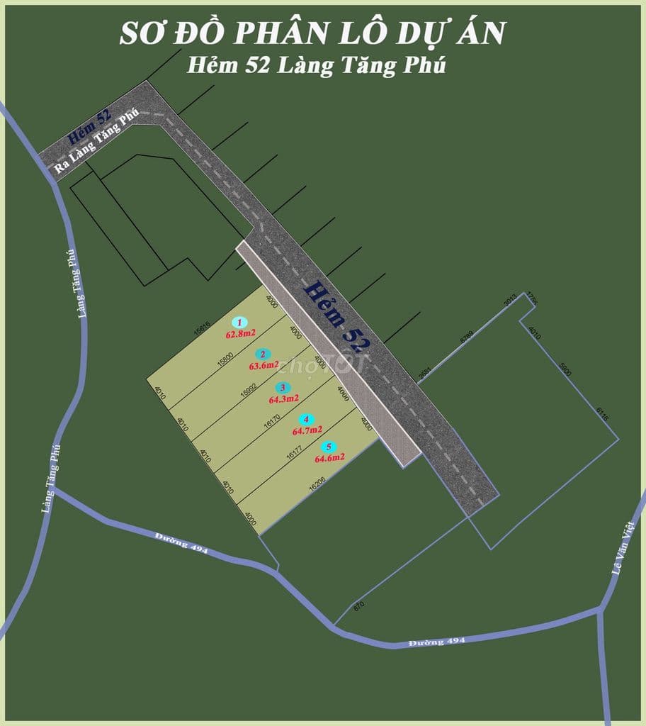 Bán đất nền Làng Tăng Phú, TP.HCM, vị trí đẹp, giá tốt đầu tư