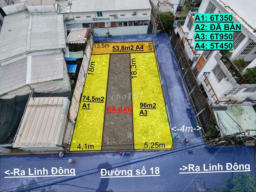 Khu đất mặt tiền đường số 18, Linh Đông, giá từ 5tỷ450