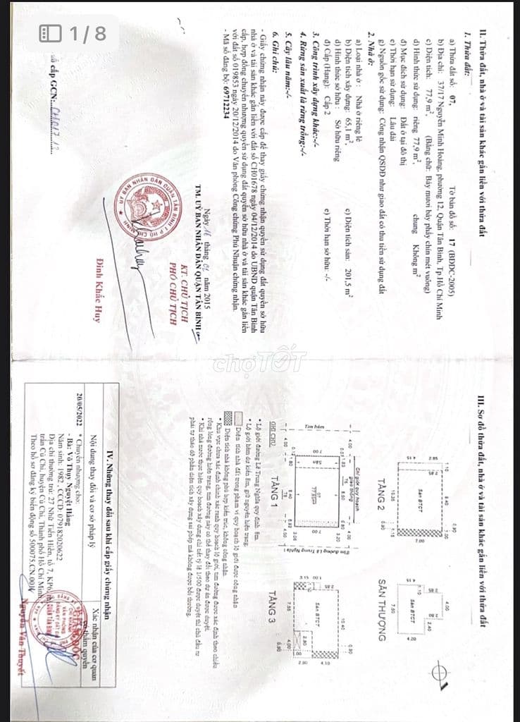 Bán nhà 37/17 Nguyễn Minh Hoàng p12 tân bình giá 23.5 tỷ