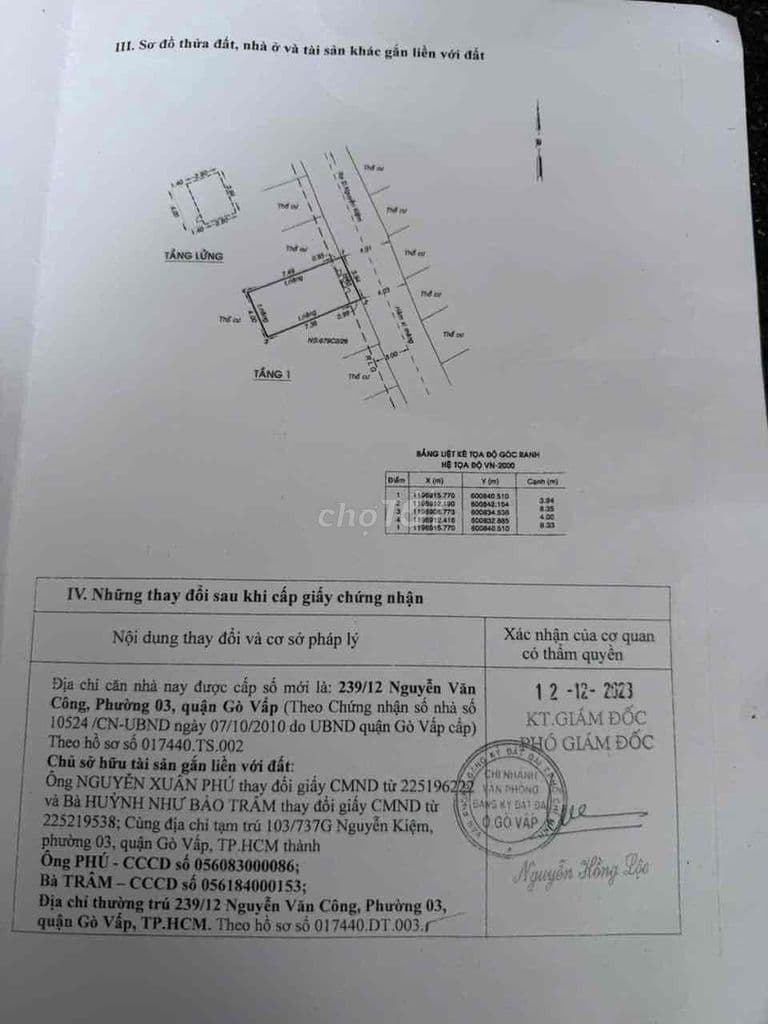 BÁN NHÀ CHÍNH CHỦ HẺM XE HƠI THÔNG VỊ TRÍ 239/12 NGUYỄN VĂN CÔNG - Ảnh 3