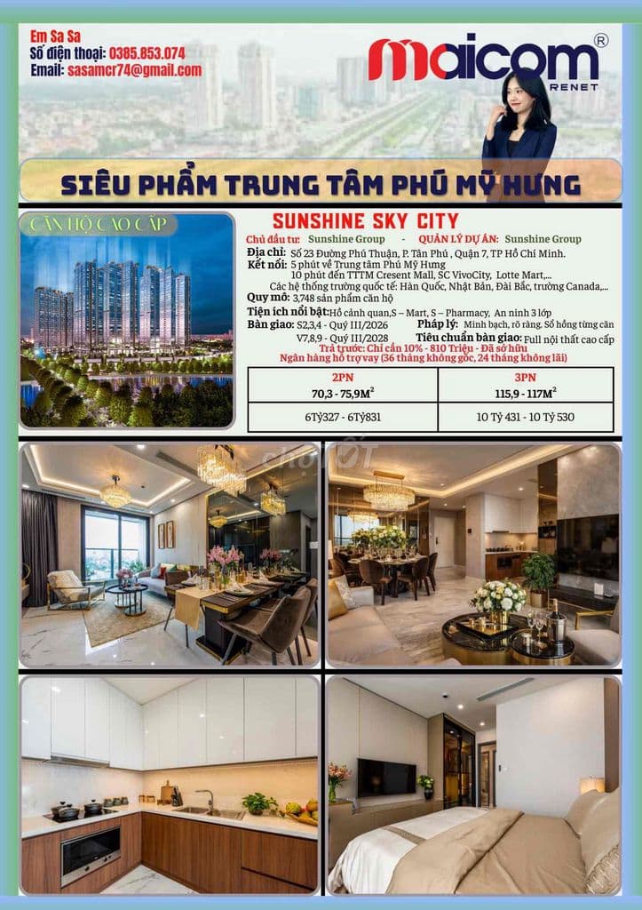 CĂN HỘ 2PN BÀN GIAO NỘI THẤT CAO CẤP NẰM SÁT PHÚ MỸ HƯNG