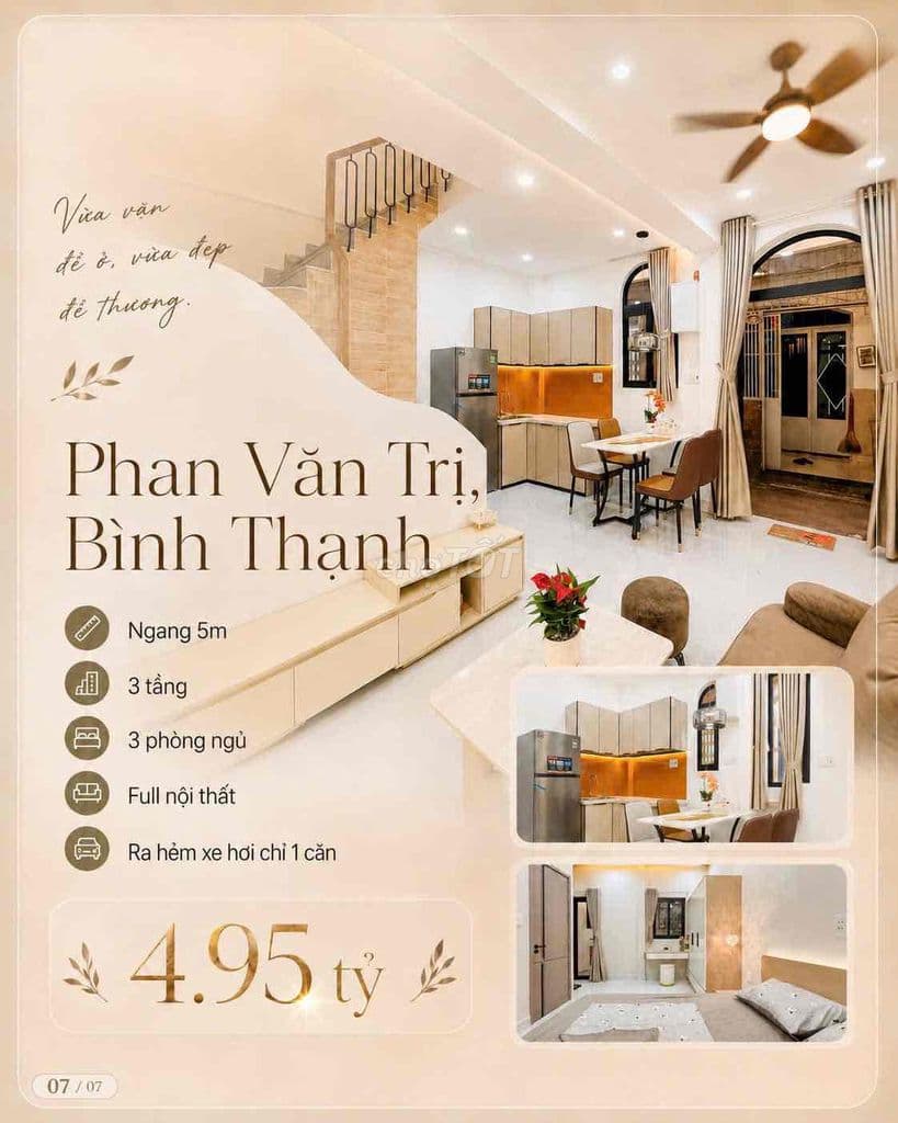 NHÀ MỚI PHAN VĂN TRỊ SÁT BÊN PHẠM VĂN ĐỒNG
