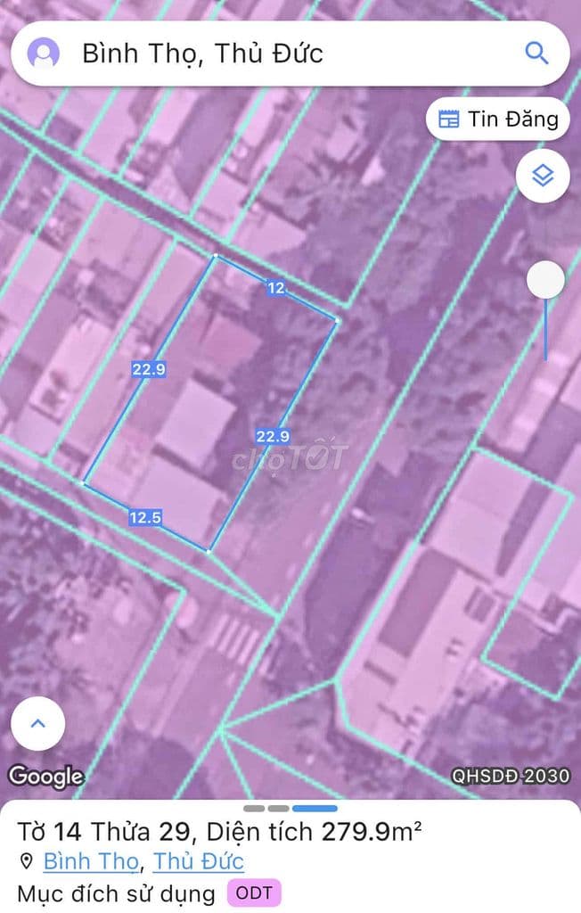 Bán Lô Góc 2 Mặt Tiền đường Thống Nhất, Bình Thọ, Thủ Đức. dt: 12x23 - Ảnh 2