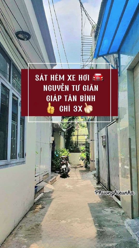 SÁT HẺM XE HƠI 🚘 NGUYỄN TƯ GIÃN, GIÁP TÂN BÌNH, 24M², CHỈ 3X🧄