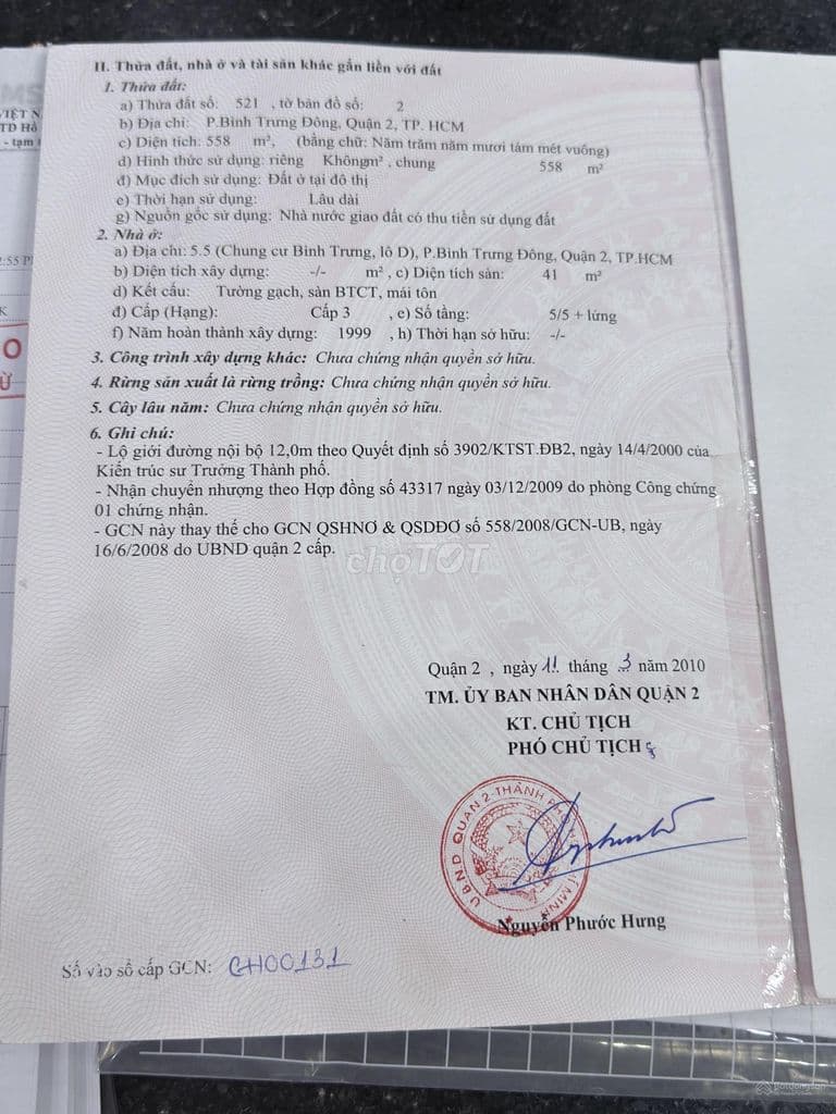 Bán gấp căn hộ 2PN,1WC, 41m2 Đường Số 49, CC Bình Trưng, giá 1,83tỷ - Ảnh 3