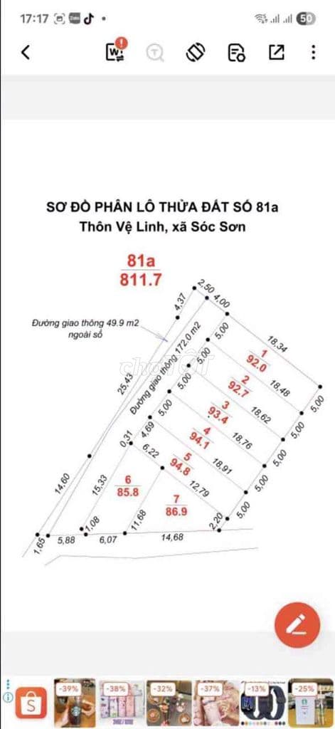 bán đất nền 86m² Vệ Linh Sóc Sơn mặt tiền rộng - Ảnh 3