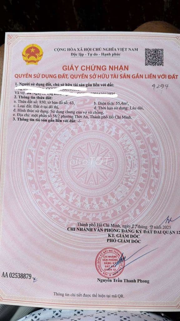 ĐẤT SẸC NGẮN HÀ HUY GIÁP, DT:56m2, SỔ HỒNG RIÊNG, CHỈ 3.8 TỶ - Ảnh 2