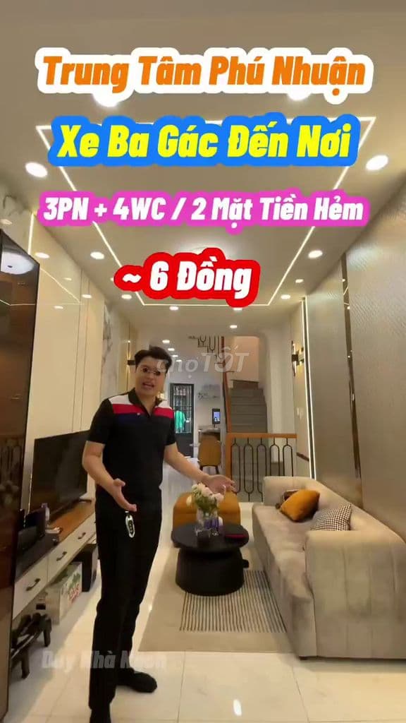 Bán nhà Phú Nhuận 4 tầng mới đẹp, 4PN, giáp Q1, hơn 6 tỷ sổ riêng
