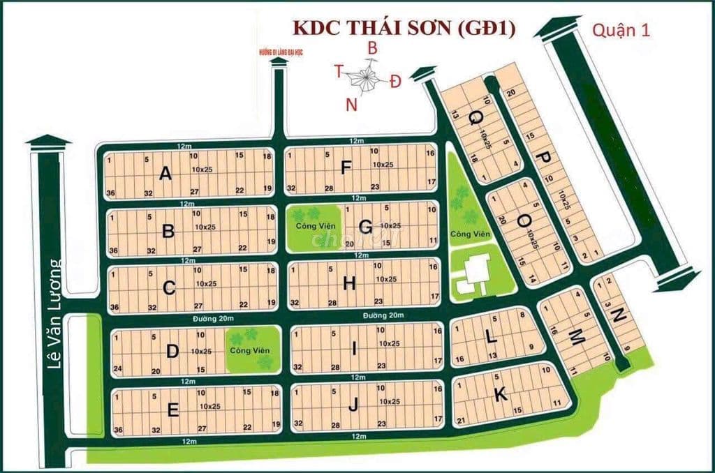 Đất THÁI SƠN lô Dxx chỉ 60tr/m2 đường thông rất đẹp 10x25
