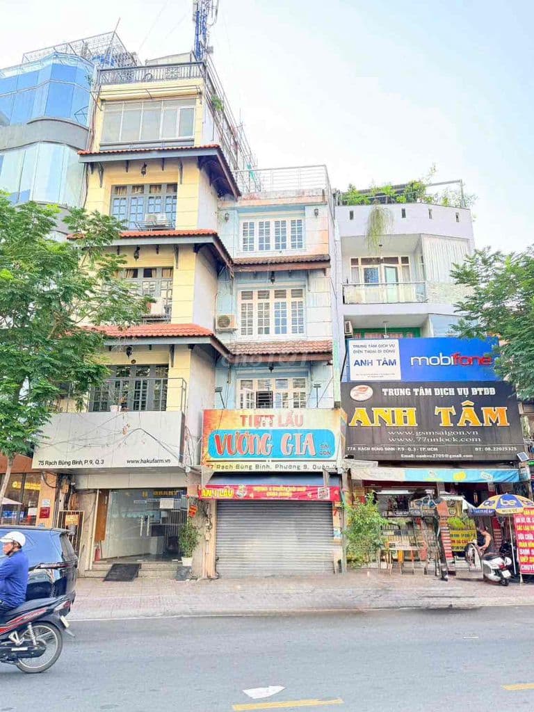 BÁN NHÀ MẶT TIỀN RẠCH BÙNG BINH QUẬN 3 DT 4 x 8 30m2 5 TẦNG GIÁ 11.7TỶ