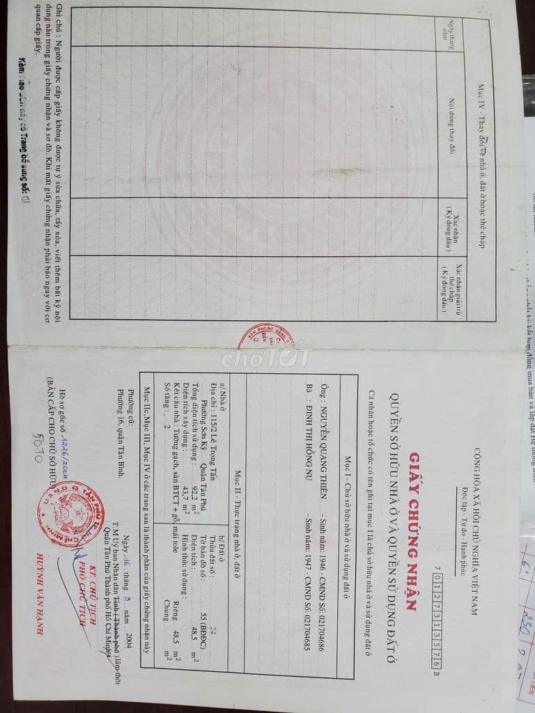 Bán nhà hẻm xe hơi đối diện ĐH Công Thương Lê Trọng Tấn - Ảnh 2