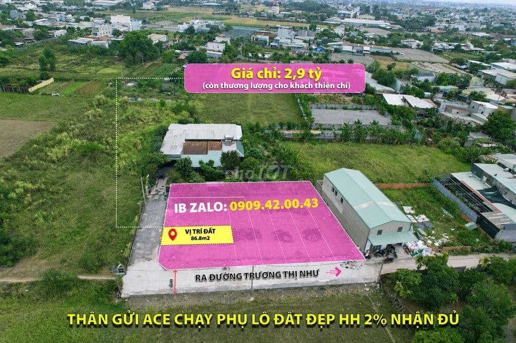 🔥 ĐẤT THỔ CƯ ĐẸP – 1/ ĐƯỜNG NHỰA TRƯƠNG THỊ NHƯ, HÓC MÔN 🔥